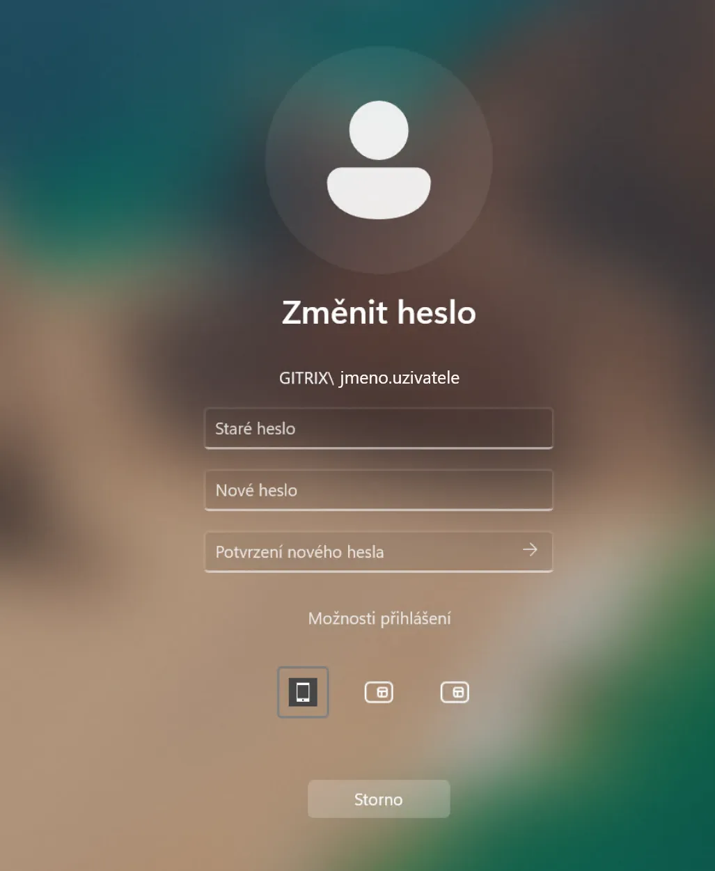 Volba přihlášení pomocí GITRIX 2FA